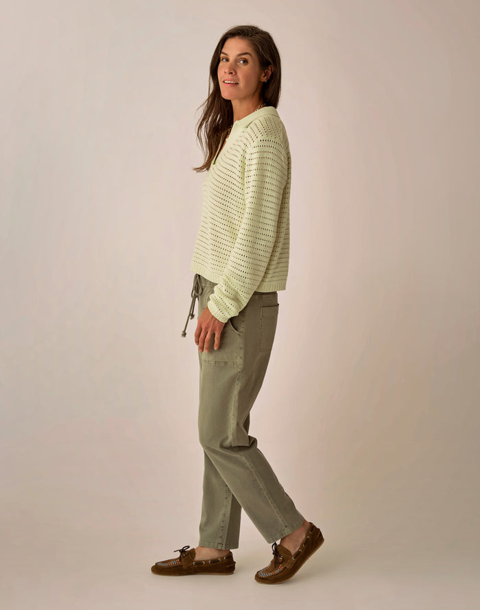 Zoe Twill Pant: Fatigue