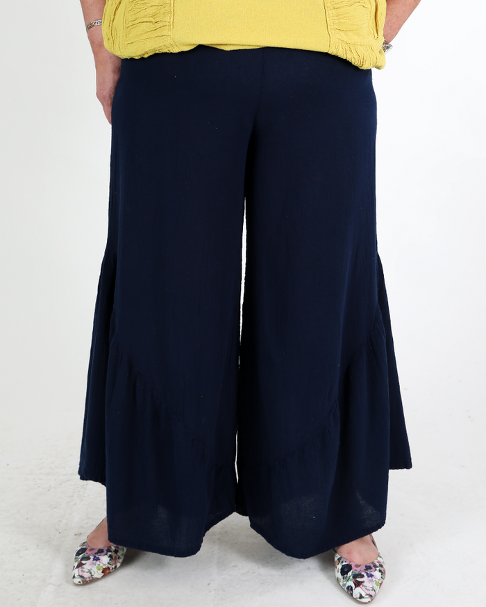 100% cotton Breeze pants navi blue - Oh my Gauze!