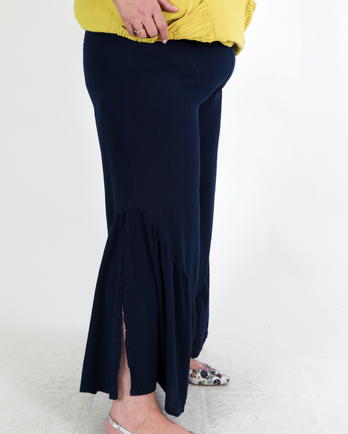 100% cotton Breeze pants navi blue - Oh my Gauze!