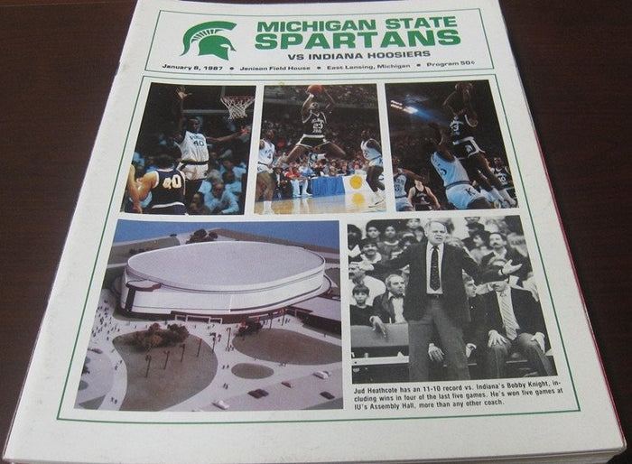 1987 Indiana vs Michigan St. Basketball Program - Vintage Indy Sports