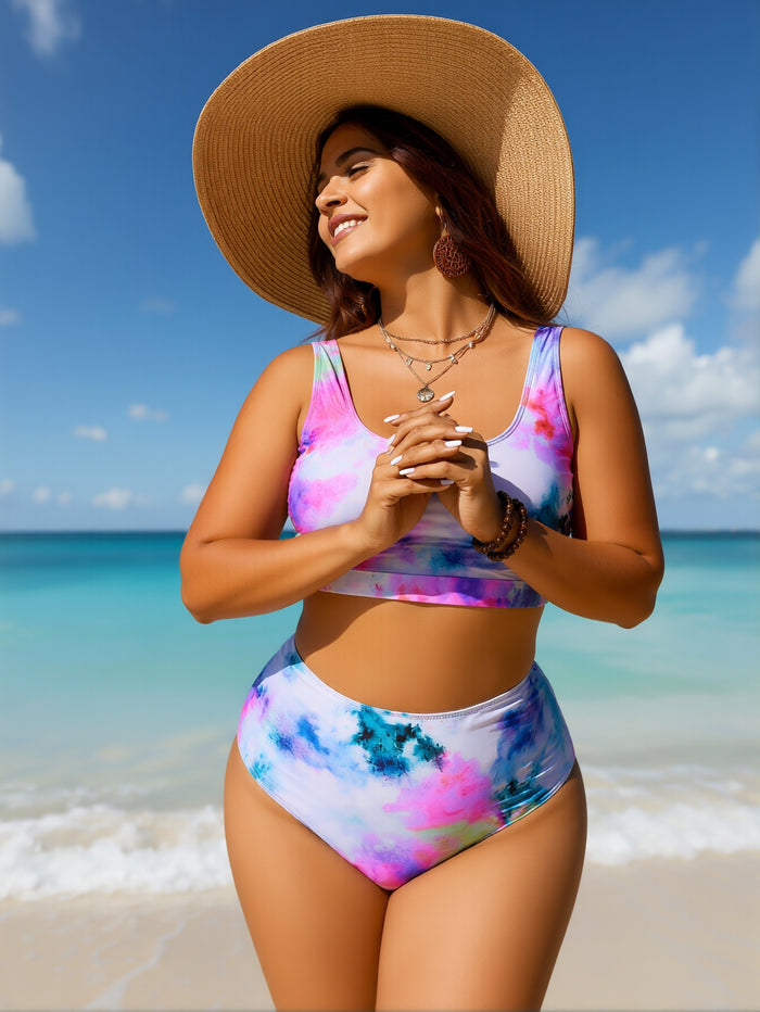 2 Piece High Waisted Bikini Set for Women 2026 Spaghetti Straps Swim Top with Reversible Bottom Bathing Suit