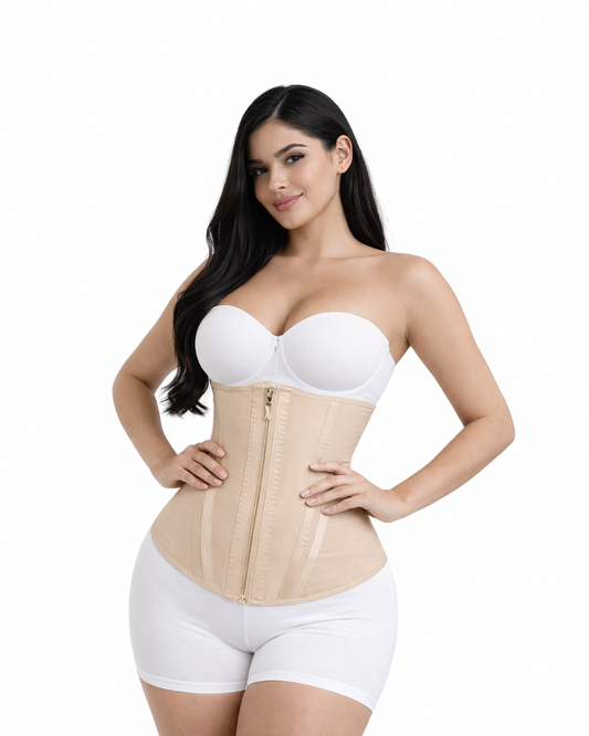 2020 - Dual Compression Waist Trainer, 3 Hook Level & Zipper
