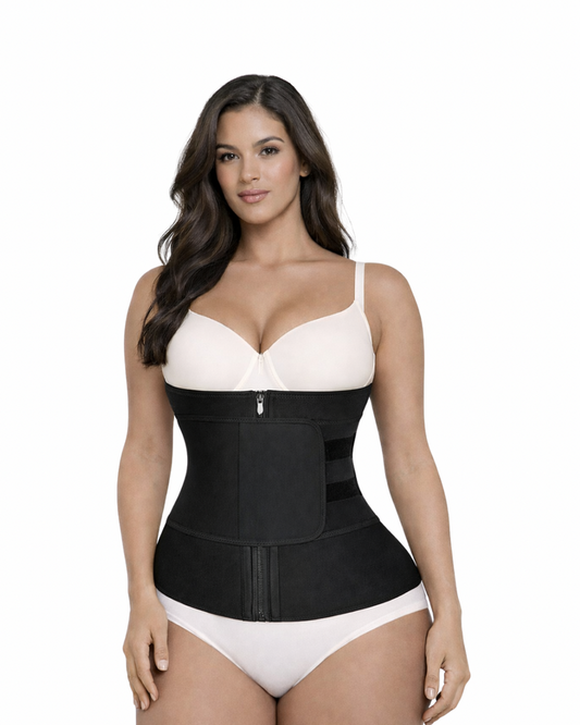 2080 - Waist Trainer with Zipper, 3 Hook Levels & Adjustable Compression Belt