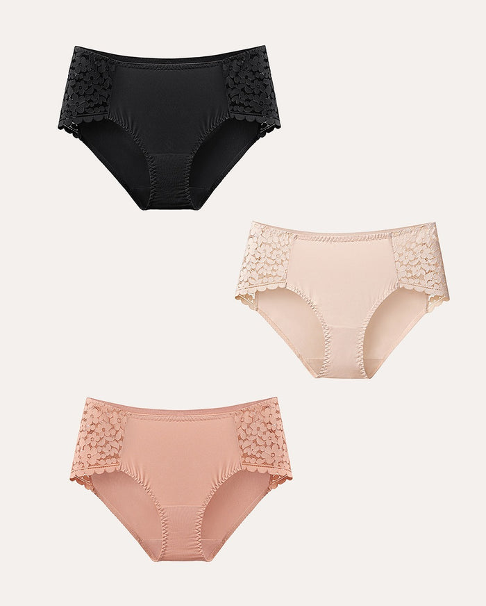 3 Pack Cheeky Floral Lace Panty