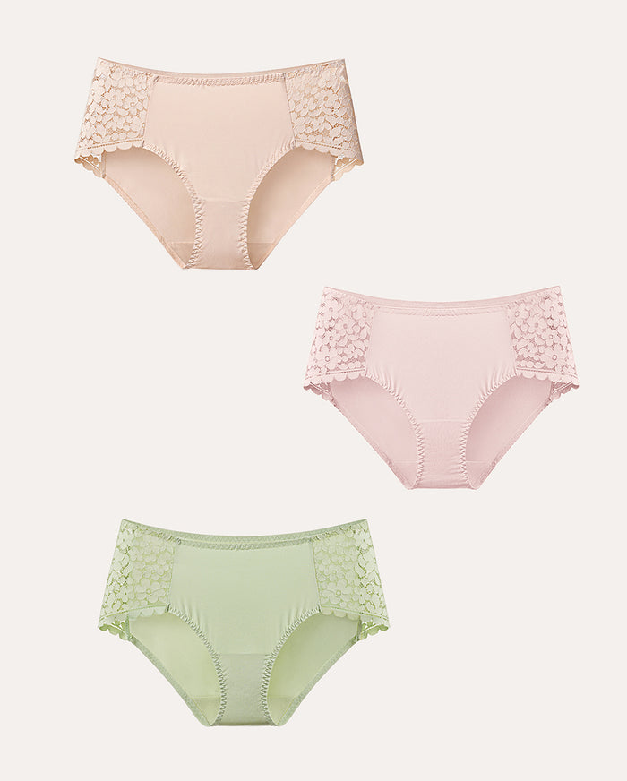 3 Pack Cheeky Floral Lace Panty