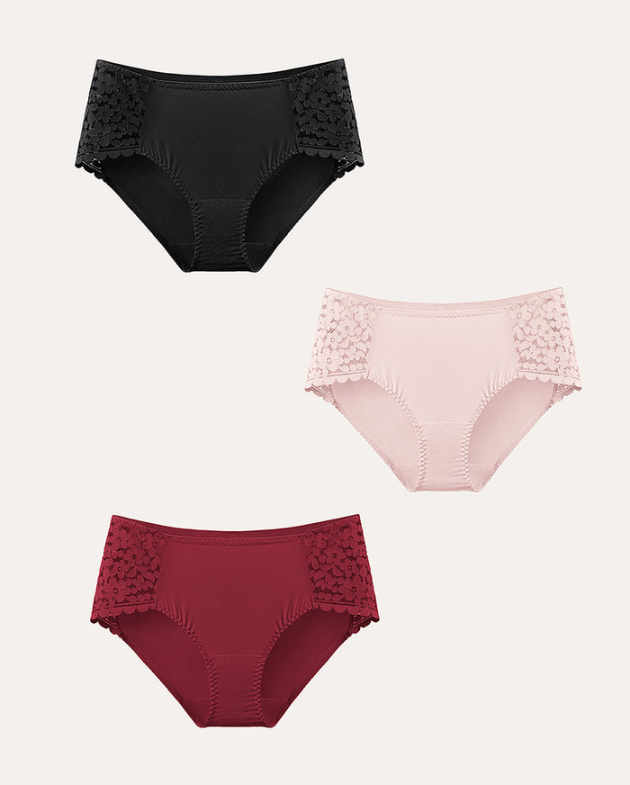 3 Pack Cheeky Floral Lace Panty