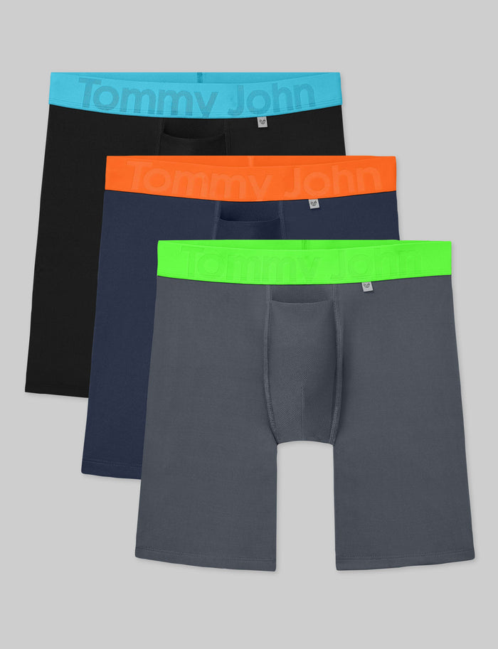360 Sport Boxer Brief 8" (3-Pack)::Bluefish/Shocking Orange/Green Gecko