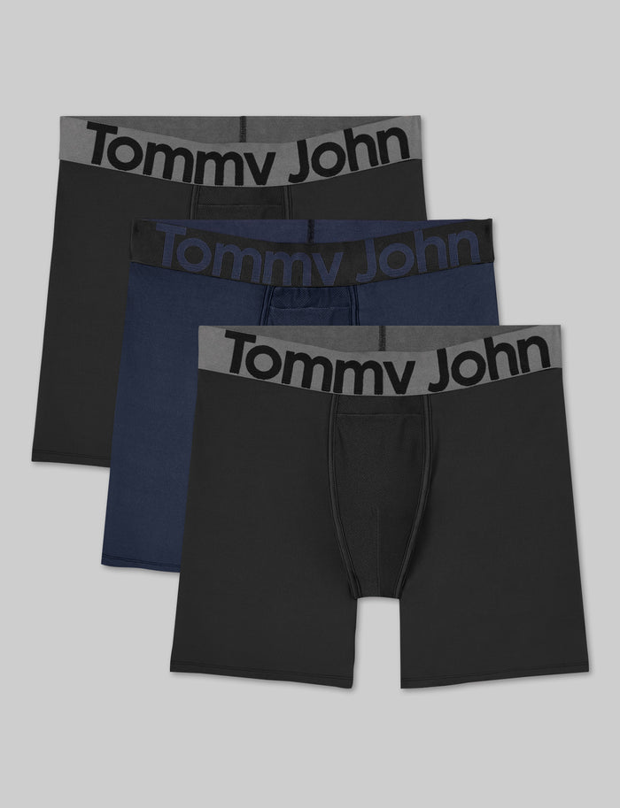 360 Sport Mid-Length Boxer Brief 6" (3-Pack)::Black/Dress Blues