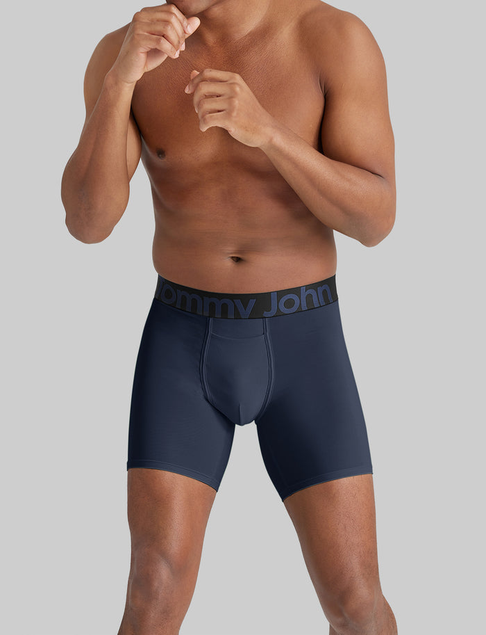 360 Sport Mid-Length Boxer Brief 6" (3-Pack)::Black/Dress Blues