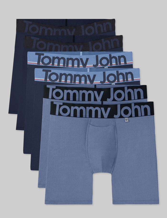 360 Sport Mid-Length Boxer Brief 6" (6-Pack)::Dress Blues/Dress Blues/Super Fan WB/Colony Blue