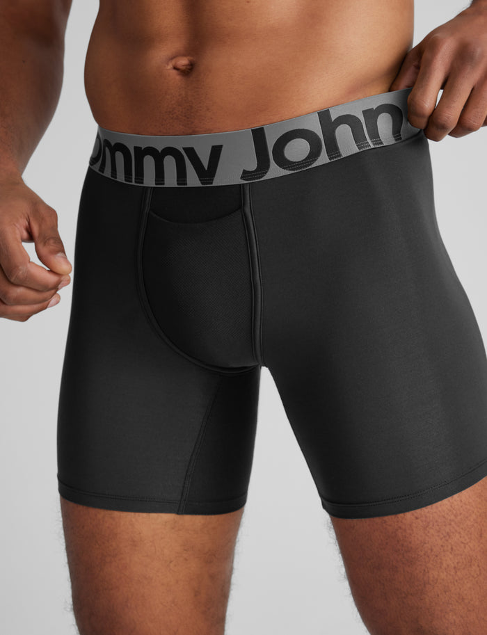 360 Sport Mid-Length Boxer Brief 6" (6-Pack)::Black/Dress Blues/Turbulence