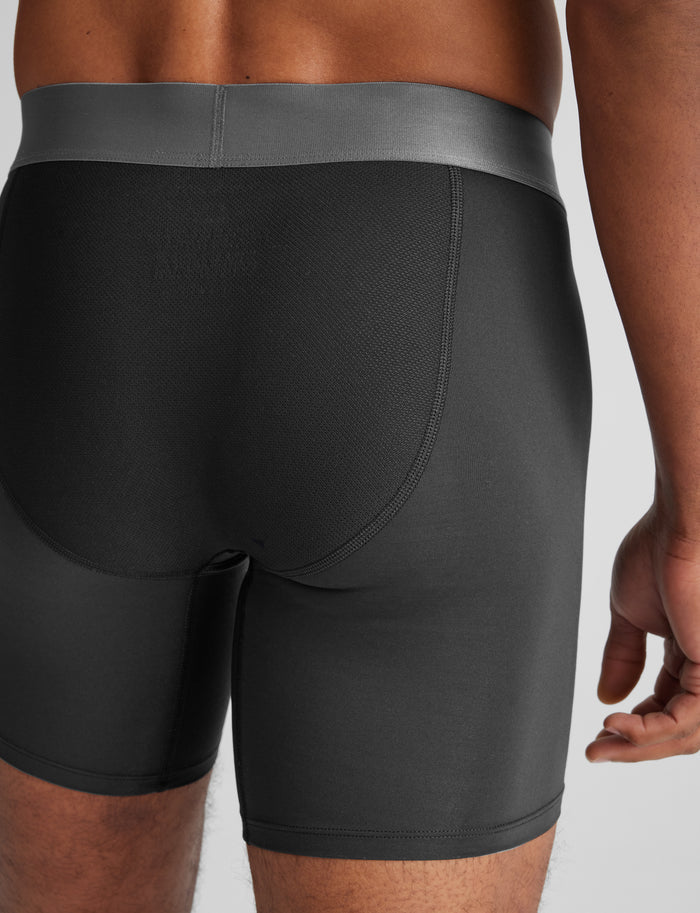 360 Sport Mid-Length Boxer Brief 6" (6-Pack)::Black/Dress Blues/Turbulence