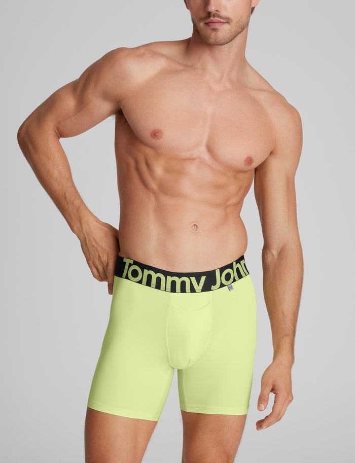 360 Sport Mid-Length Boxer Brief 6"::Pale Lime
