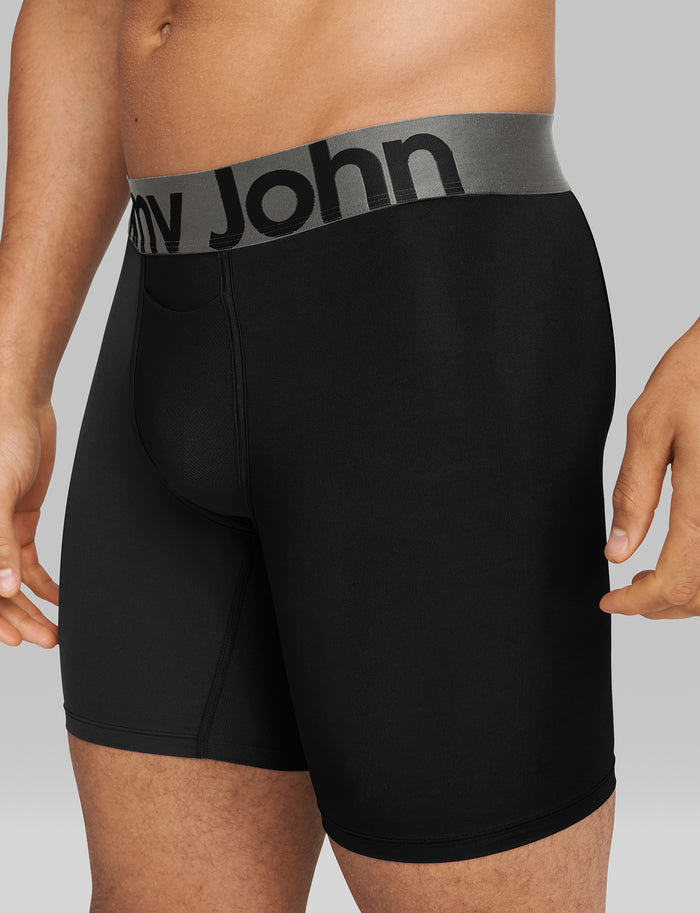 360 Sport Mid-Length Boxer Brief 6"::Black