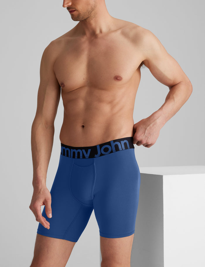 360 Sport Mid-Length Boxer Brief 6"::Blue Quartz