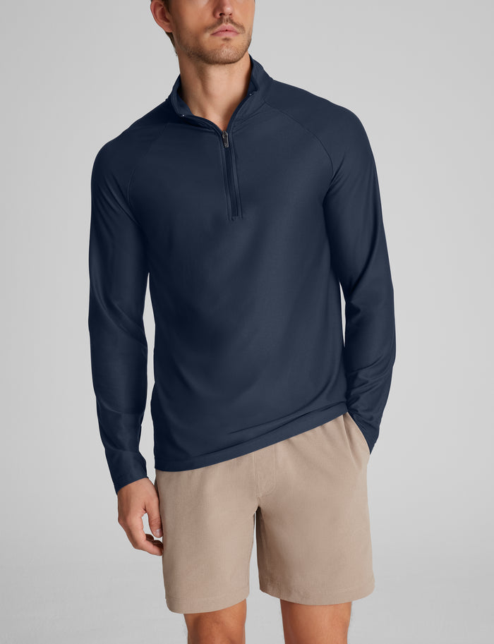 Active Mesh Quarter Zip::Dress Blues