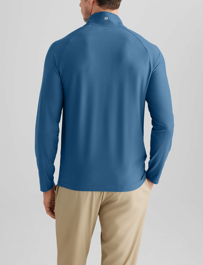 Active Mesh Quarter Zip::Dark Blue