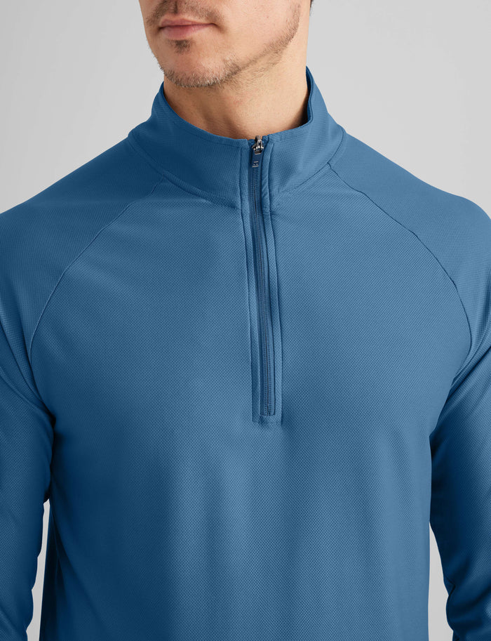 Active Mesh Quarter Zip::Dark Blue