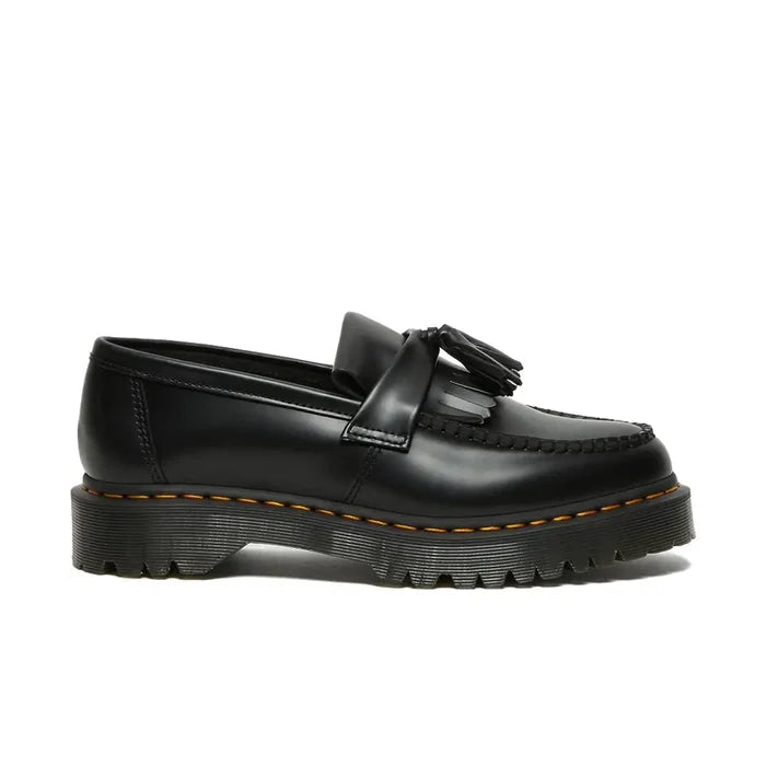 Adrian Bex Smooth Leather Tassel Loafers 'Black'