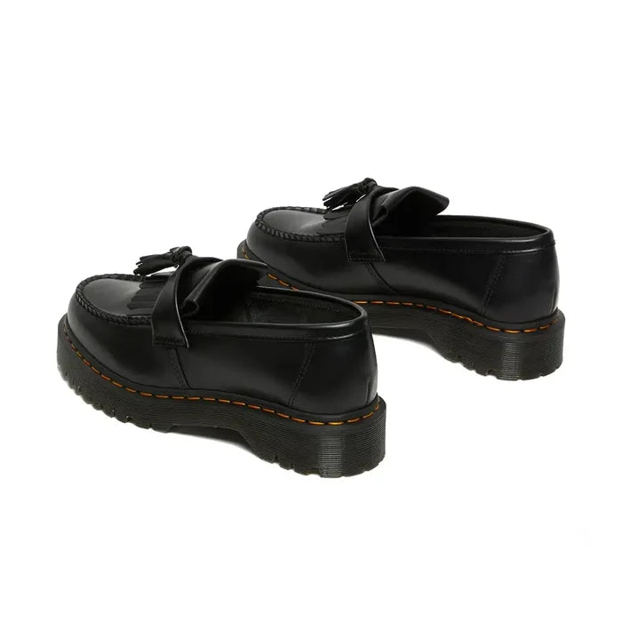 Adrian Bex Smooth Leather Tassel Loafers 'Black'
