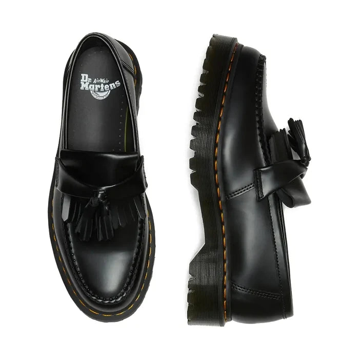 Adrian Bex Smooth Leather Tassel Loafers 'Black'