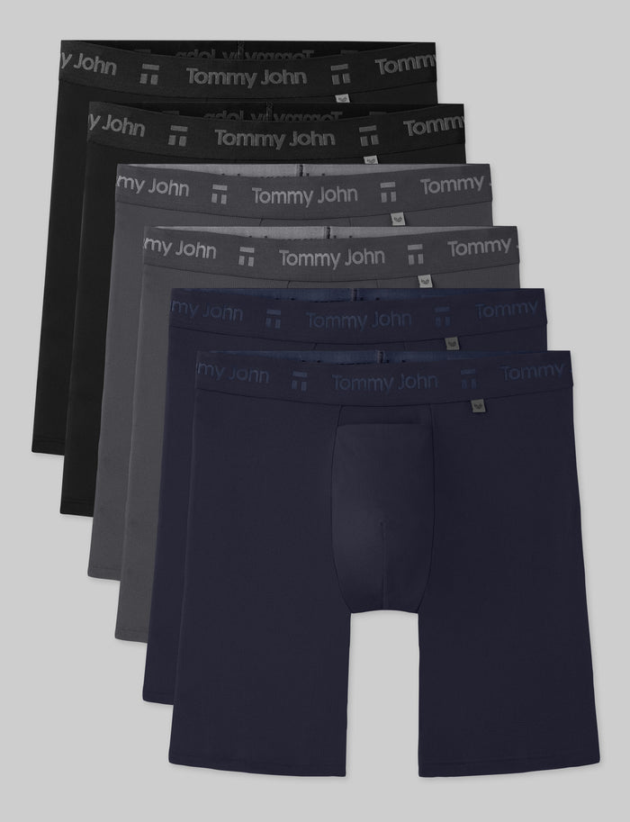 Air Boxer Brief 8" (6-Pack)::Black/Blue/Gray