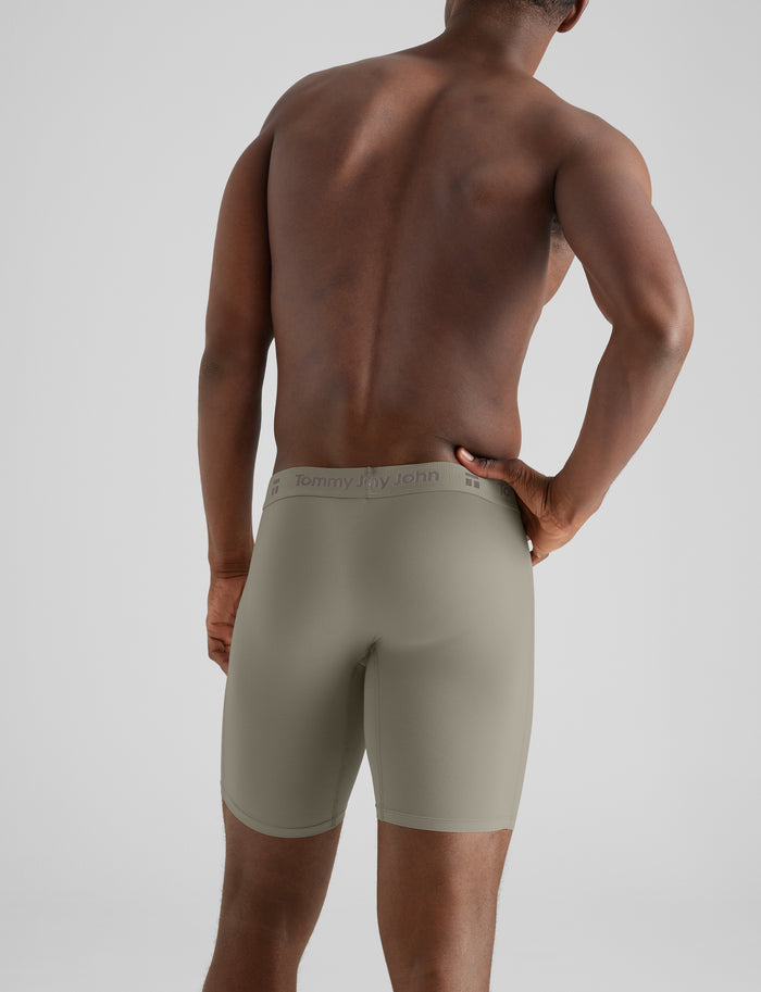 Air Boxer Brief 8" (6-Pack)::Black/Gray Pinstripe/Laurel Oak