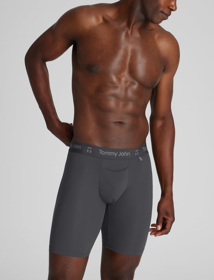 Air Boxer Brief 8" (6-Pack)::Black/Gray Pinstripe/Laurel Oak