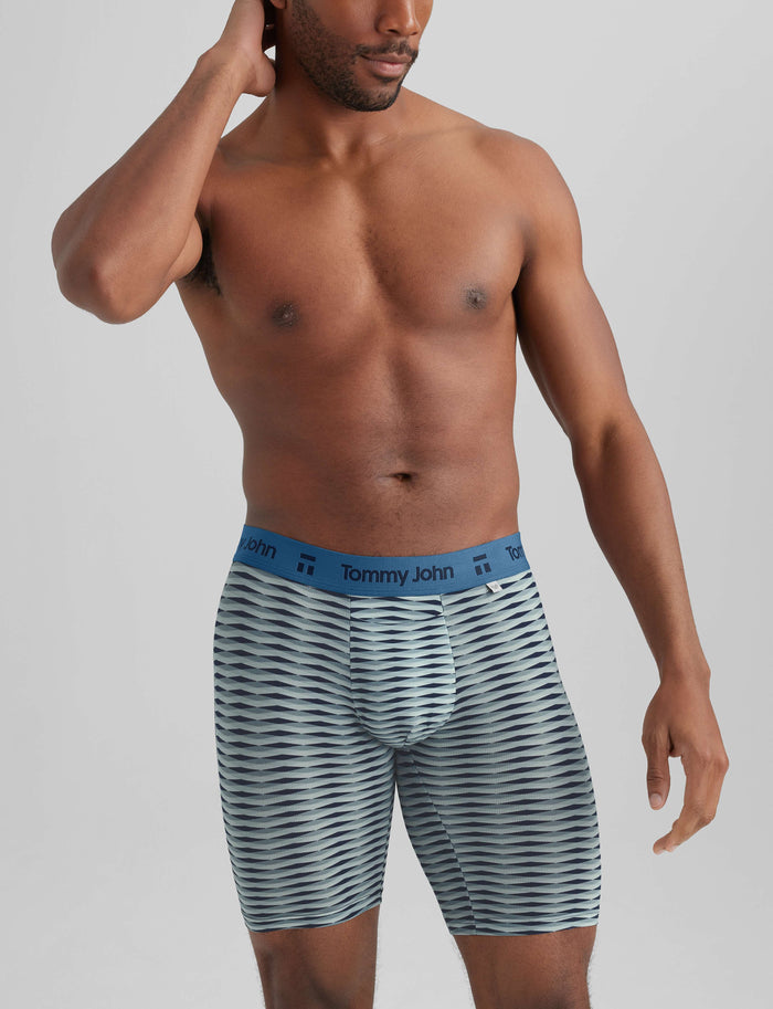 Air Boxer Brief 8"::Dark Blue Triangle Scales