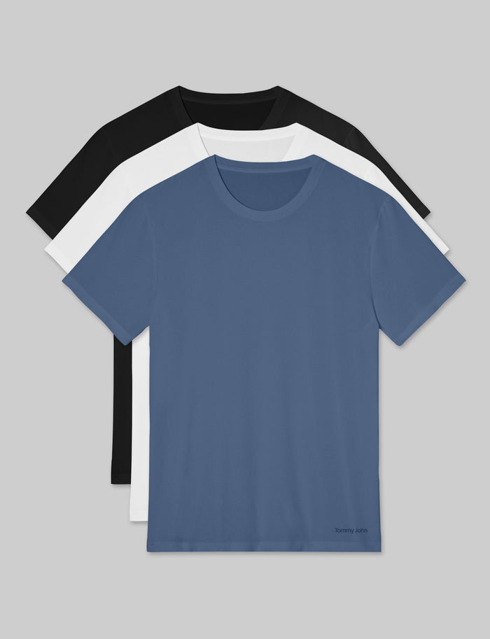 Air Crew Neck (3-Pack)::Black/White/Blue Horizon