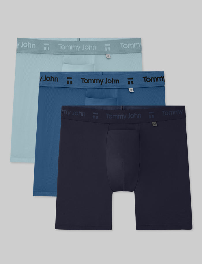 Air Mid-Length Boxer Brief 6" (3-Pack)::Sterling Blue/Dark Blue/Baritone Blue