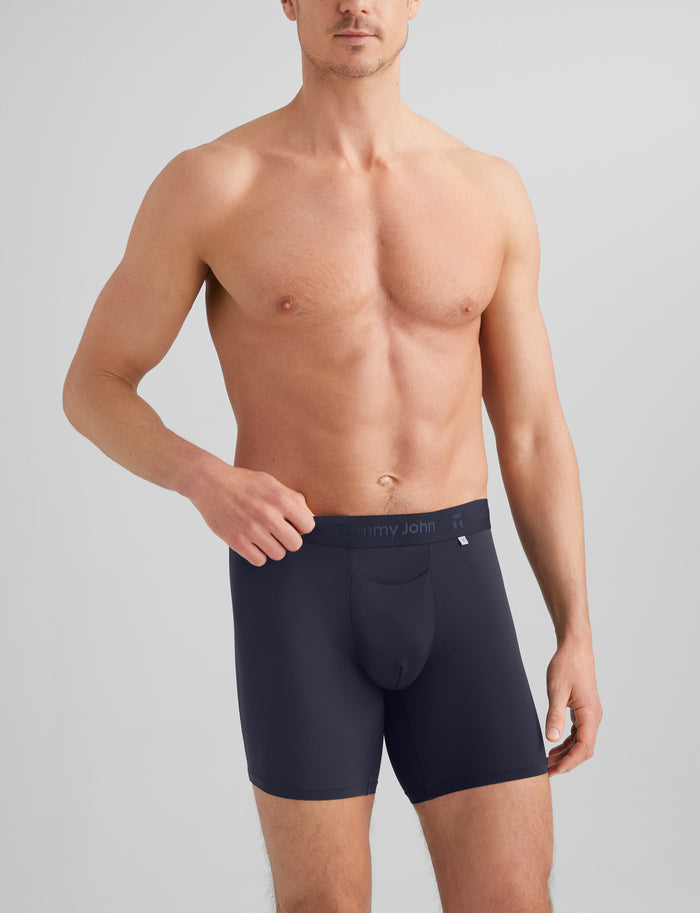 Air Mid-Length Boxer Brief 6" (3-Pack)::Black/Blue/Gray