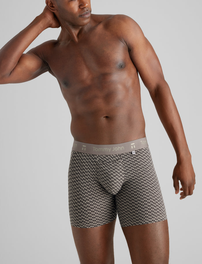 Air Mid-Length Boxer Brief 6" (6-Pack)::Black/Falcon Stockinette/Laurel Oak