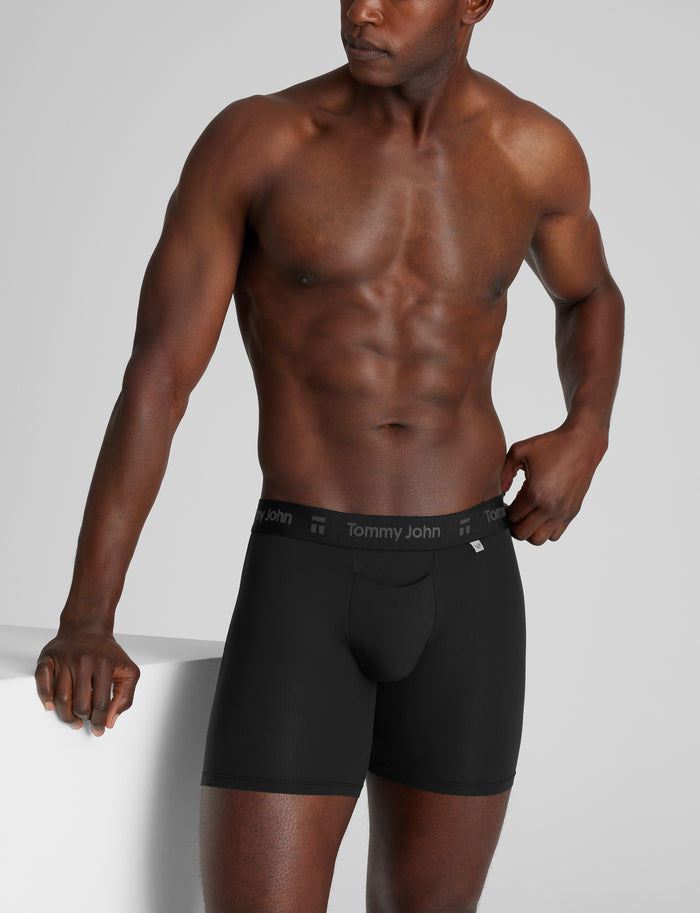 Air Mid-Length Boxer Brief 6" (6-Pack)::Black/Falcon Stockinette/Laurel Oak