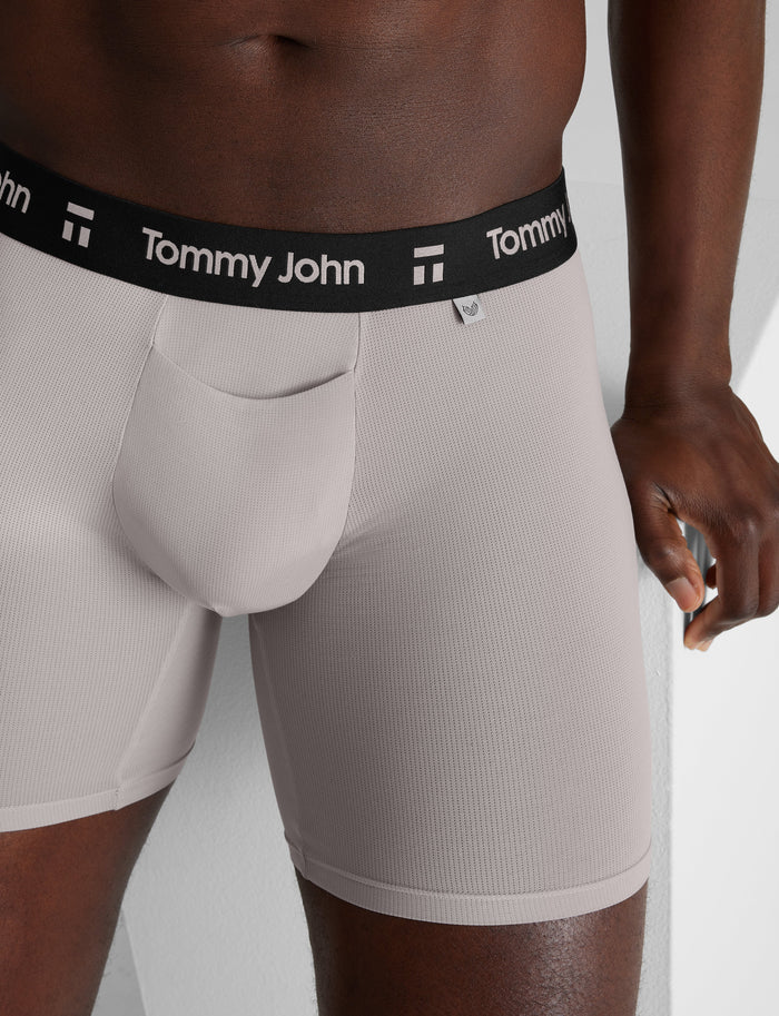 Air Mid-Length Boxer Brief 6"::Ash/Black WB