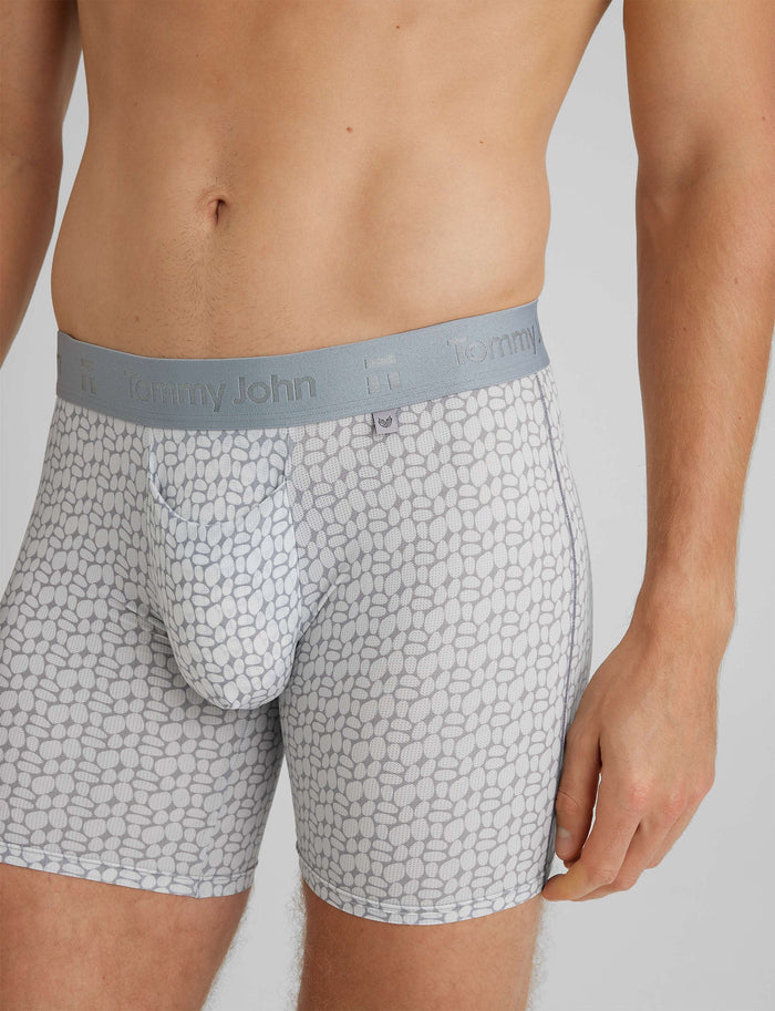 Air Mid-Length Boxer Brief 6"::Stacked Pebbles