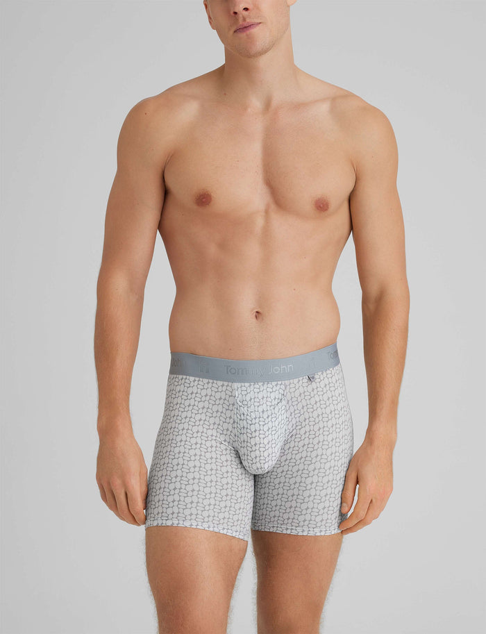 Air Mid-Length Boxer Brief 6"::Stacked Pebbles