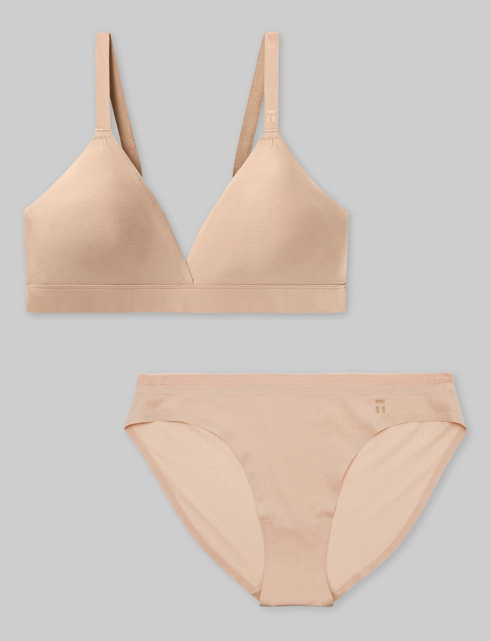 OLD::Women's Air Triangle Bralette & Bikini Set::Rugby Tan