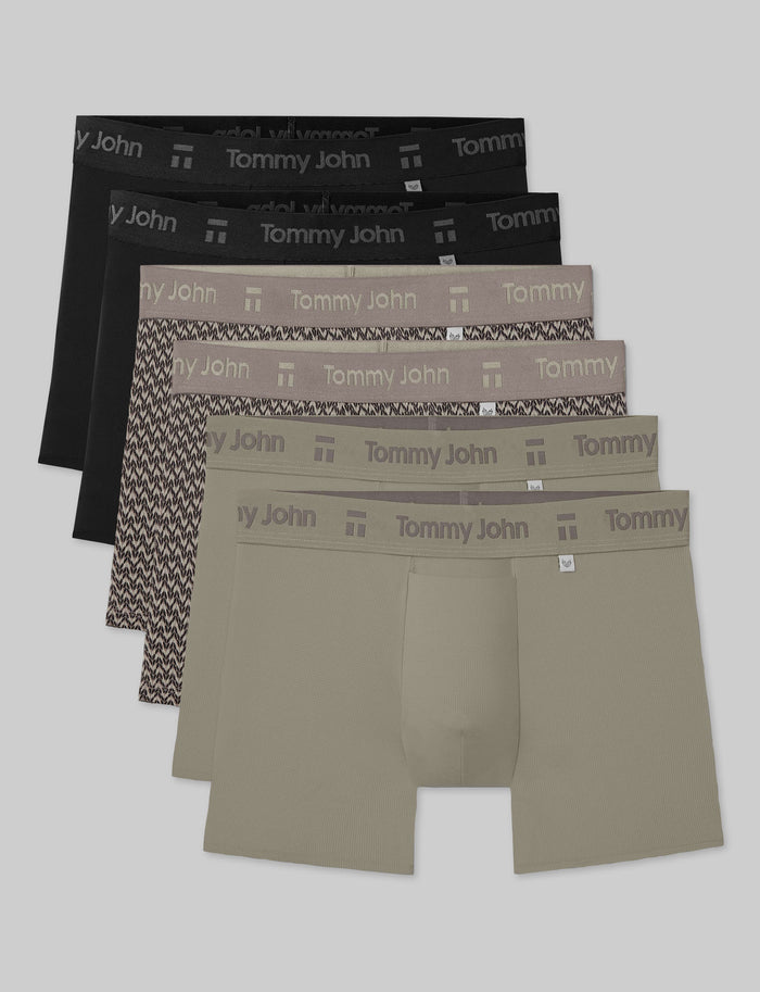 Air Trunk 4" (6-Pack)::Black/Falcon Stockinette/Laurel Oak