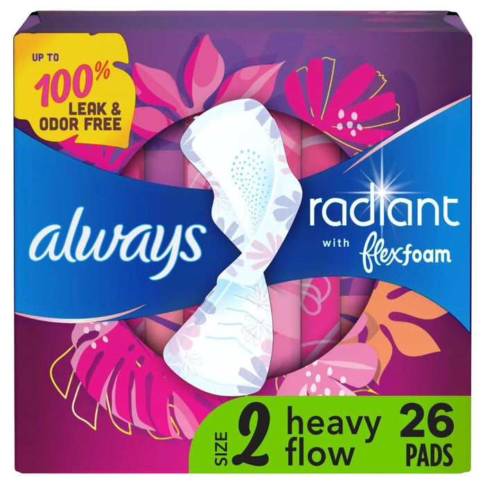 Always Radiant FlexFoam Heavy Flow Pads 26CT - 6 Pack