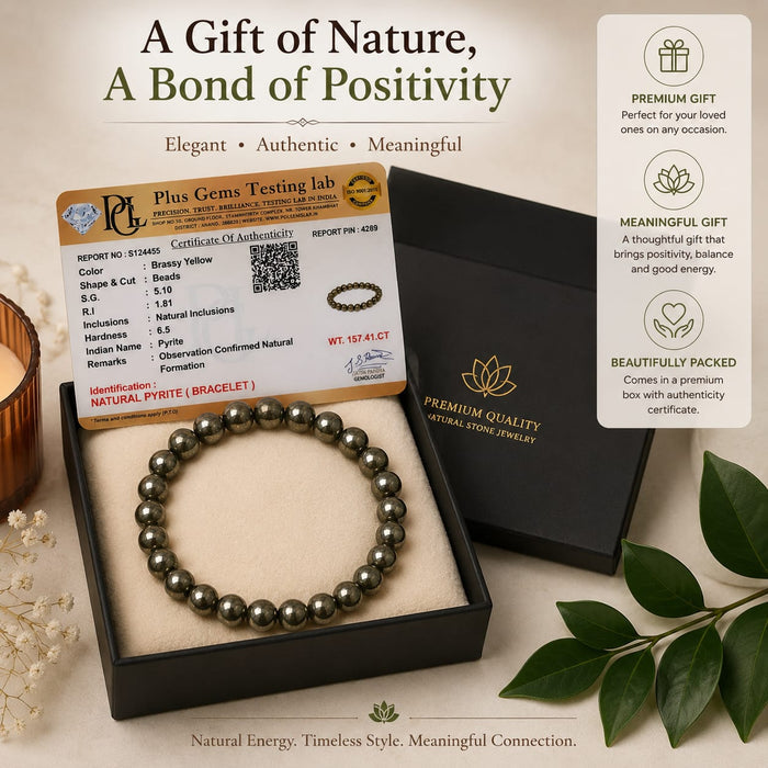 ANS BILLION Natural Pyrite Bracelet for Men &amp; Women