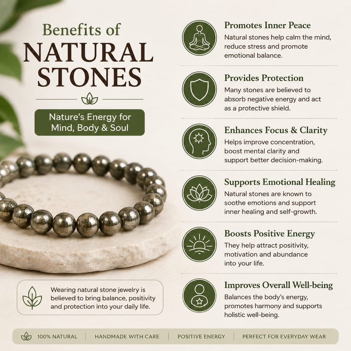 ANS BILLION Natural Pyrite Bracelet for Men &amp; Women