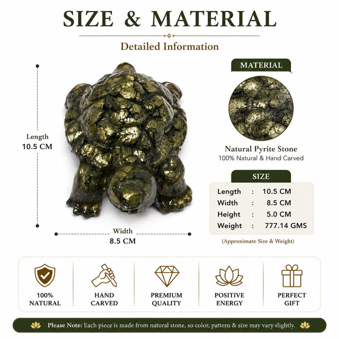 ANS BILLION Natural Pyrite Tortoise for Home &amp; Office Decor