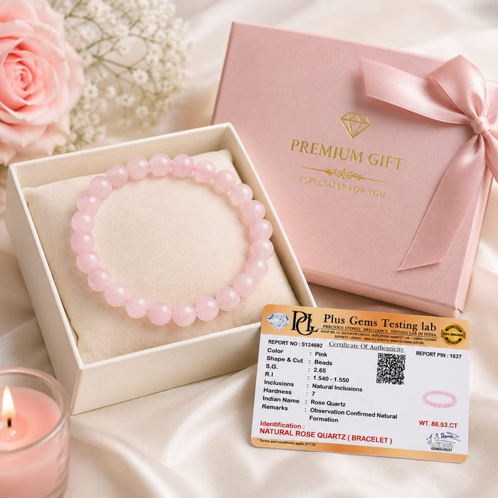 ANS Billion Natural Rose Quartz Bracelet for Women &amp; Men