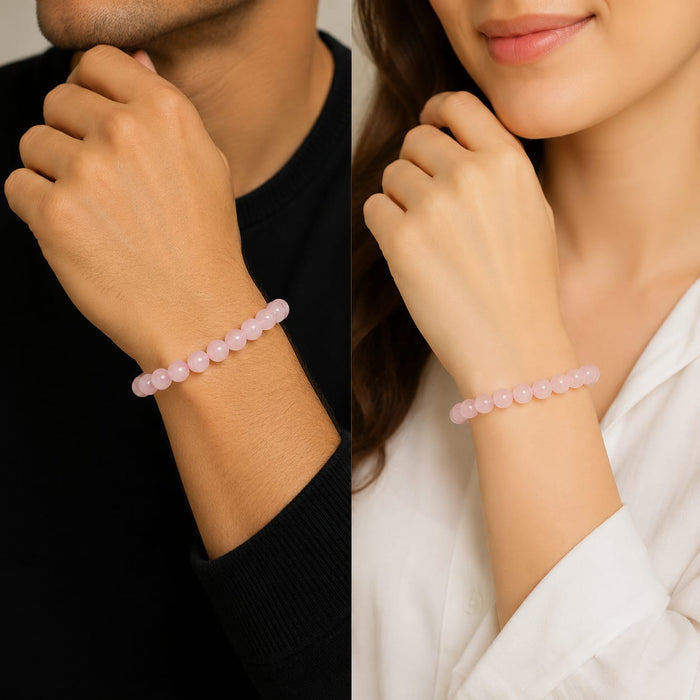 ANS Billion Natural Rose Quartz Bracelet for Women &amp; Men