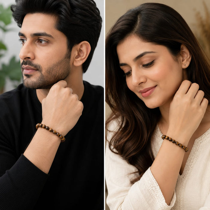 ANS BILLION Natural Tiger Eye Bracelet for Men &amp; Women