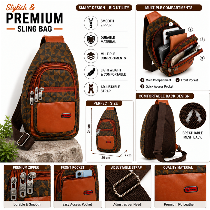 ANS BILLION Premium Sling Bag.
