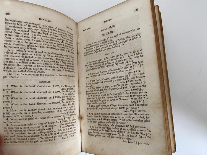 Antique Book, Greenleaf's National Arithmetic; 1852 at Duckwells