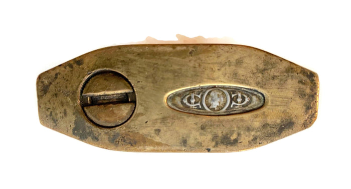 Antique French Lighter, Large Brass Marked Ministere Des Finances at Duckwells