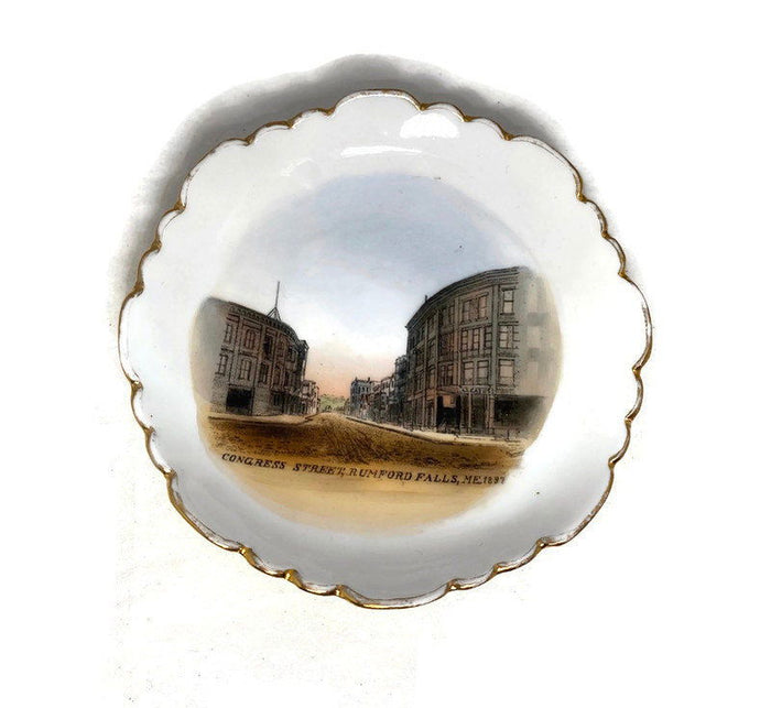 Antique Rumford Falls Maine Souvenir Dish Made in Germany at Duckwells